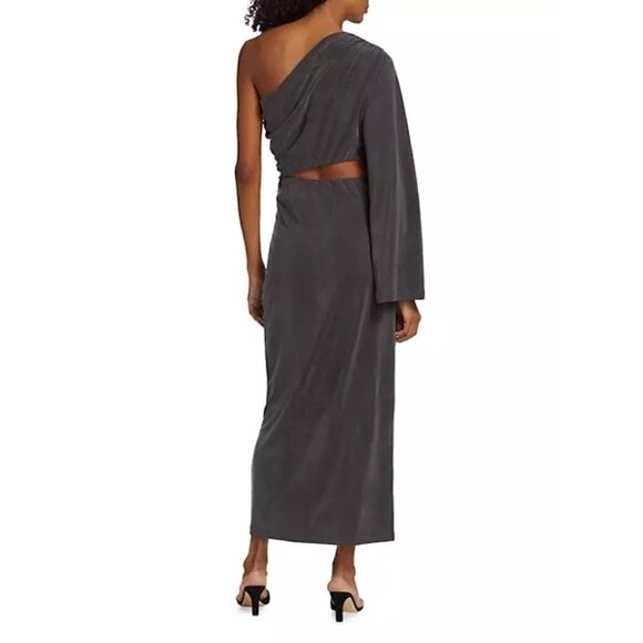 Something Navy One Shoulder Gown in Black Medium Womens Long Maxi Dress - Picture 13 of 16